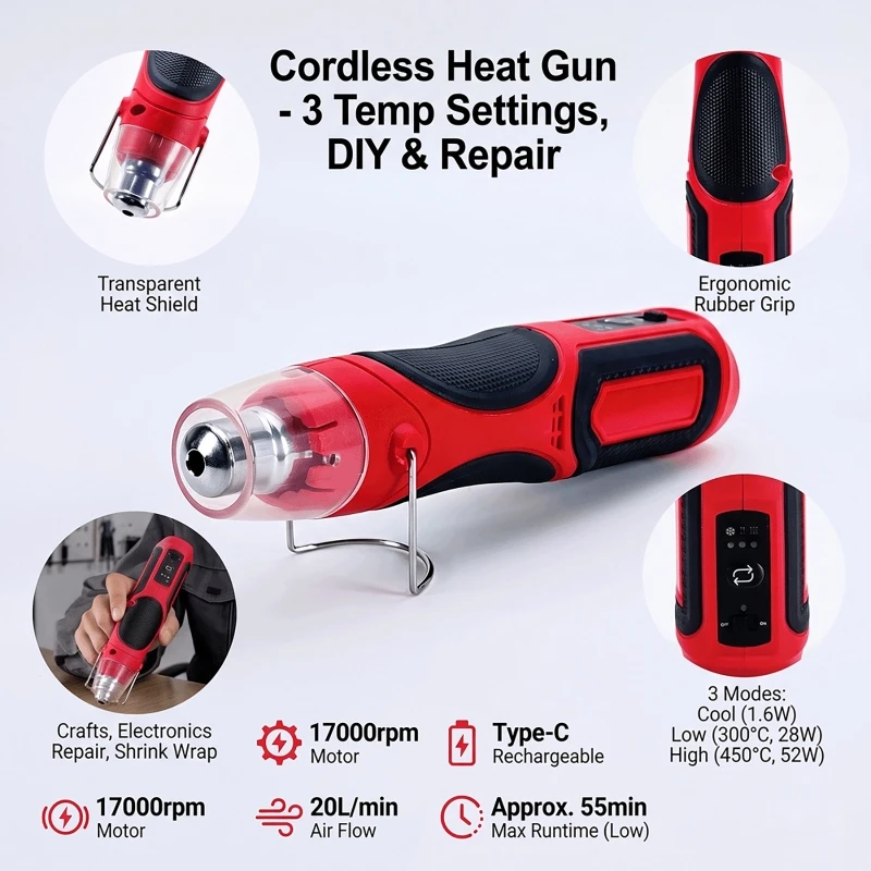 Portable Cordless Mini Heat Gu - огляд і ціна Heat Gun Small