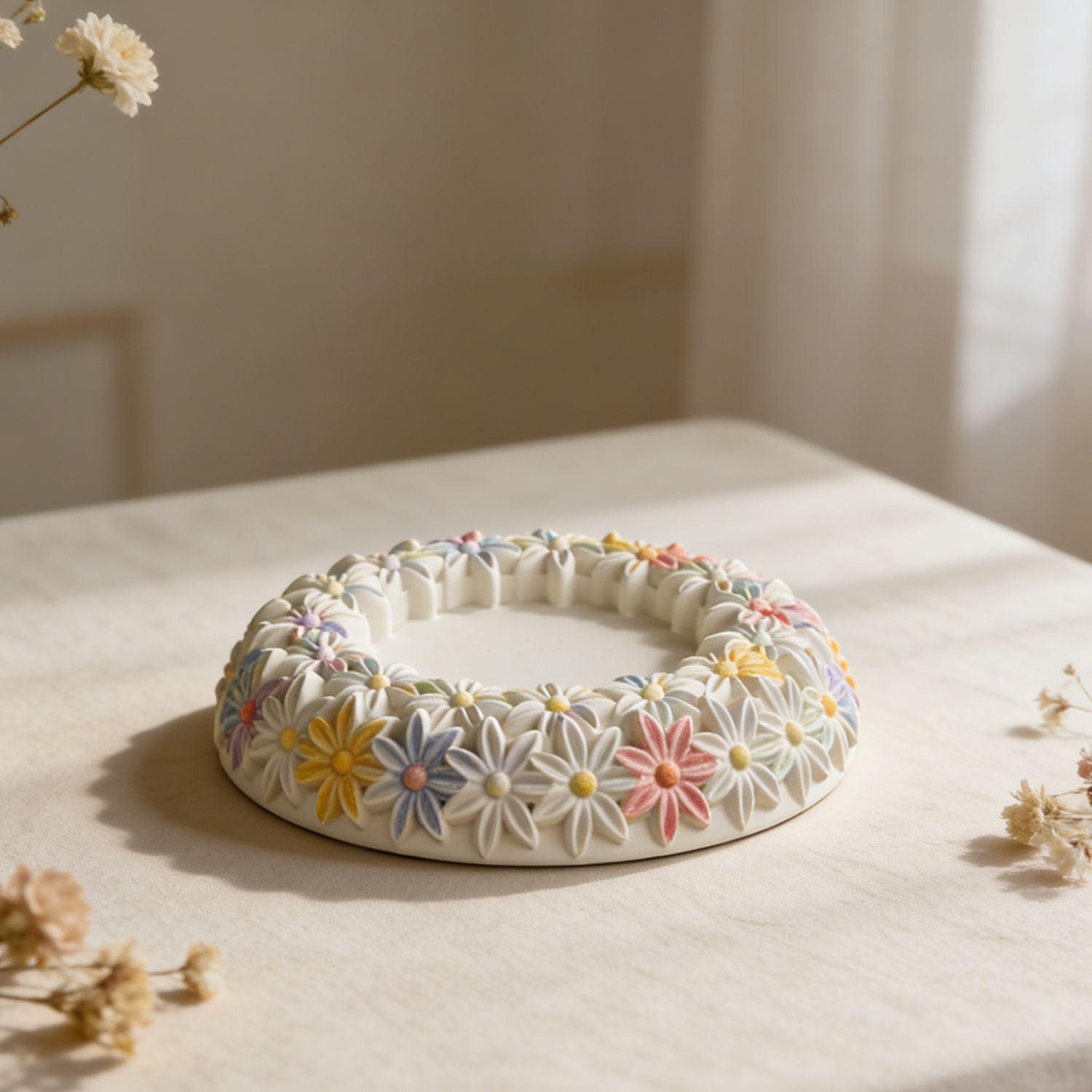 Round Ashtray Mold Round Flora - огляд і ціна Resin Craft Workshop