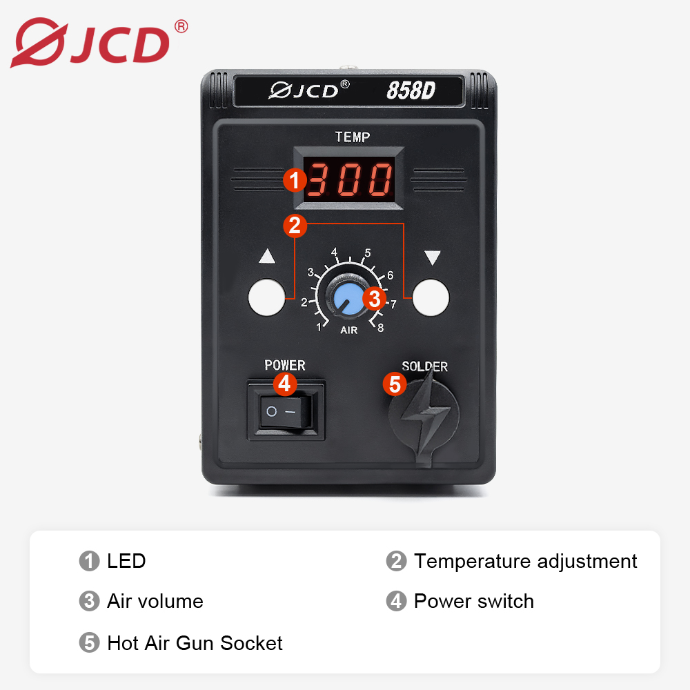 JCD Hot Air Gun 858D BGA Rewor - огляд і ціна Heat Gun Small