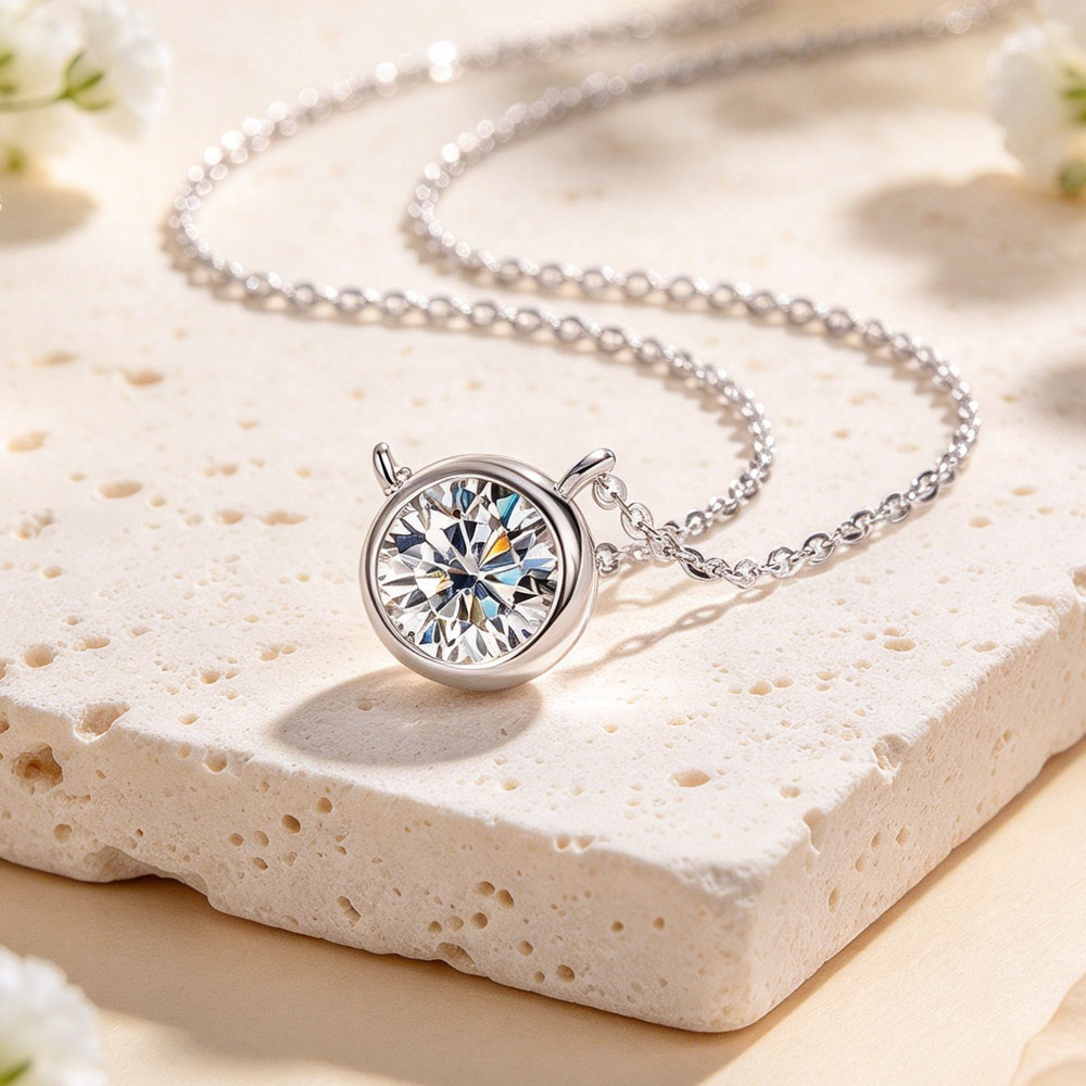 LinkerLove 1ct Moissanite Neck - огляд і ціна Bezels Set Pendant